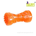 Factory Wholesale TPR Pet Products Squeaky Interactive Chew Barbell Dog Toy